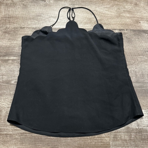 JCREW Black Scallop Trim Tank Top Size 8 - Picture 7 of 7